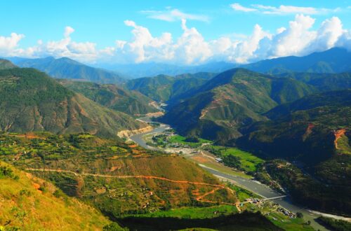 Nepal mountains and river
