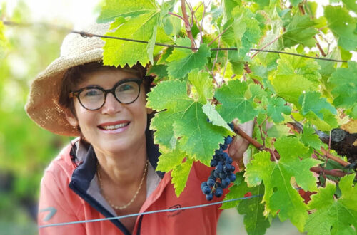 Caro Feely in her vineyard.