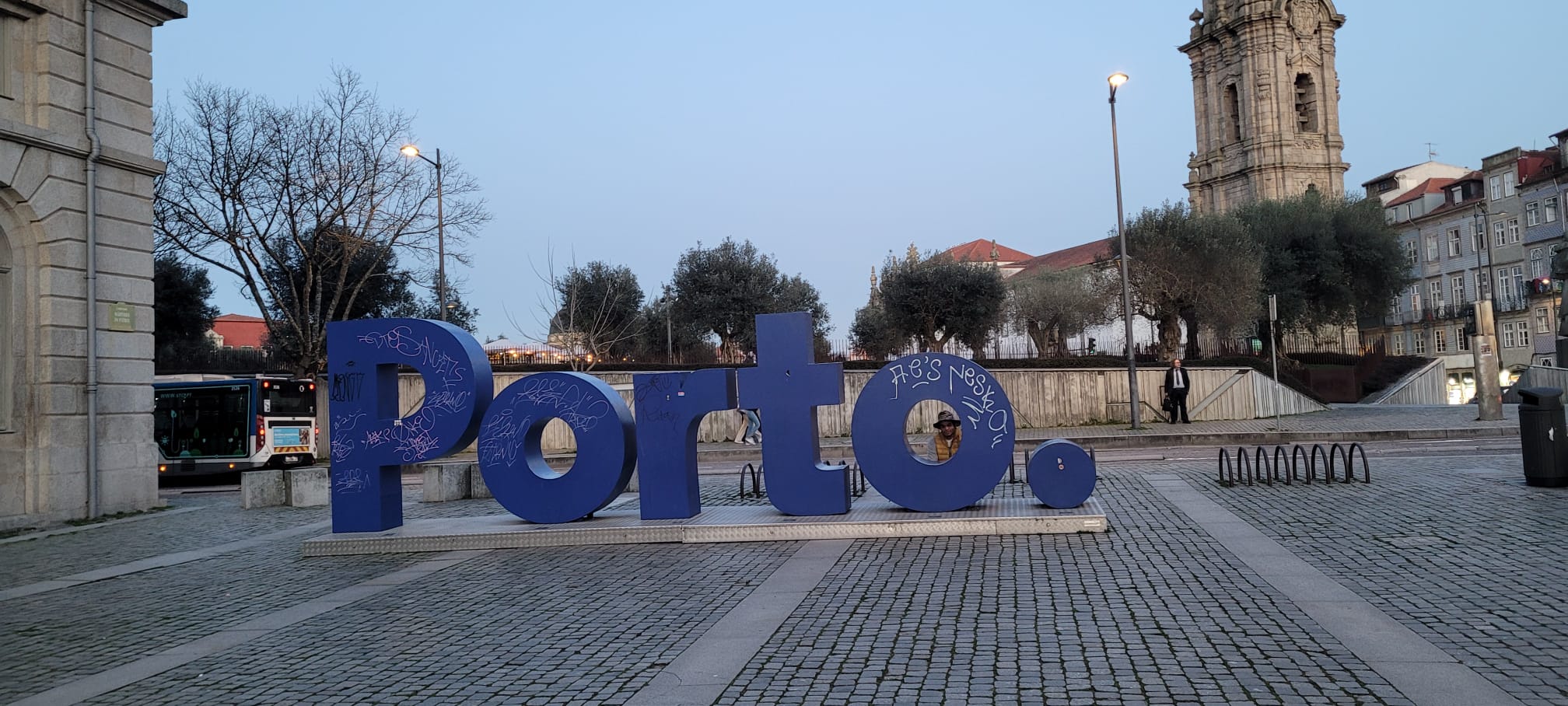 Iconic Porto, Portugal, letters in towntown.