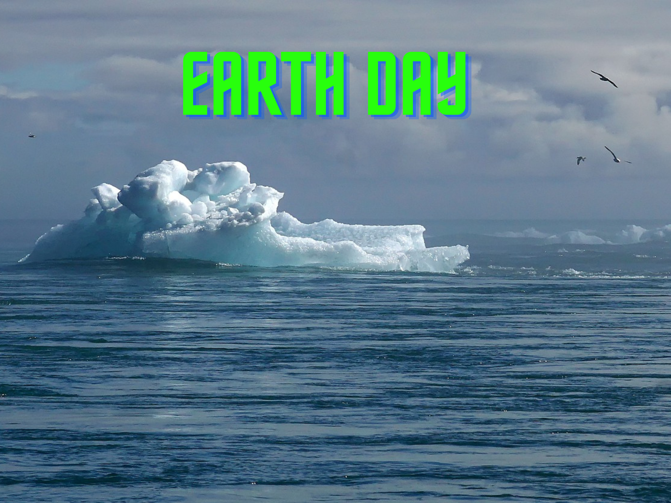 Earth day Poster- iceburg in Arctic water