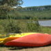 Canoes along the shore at Cape Croker © J. L. james